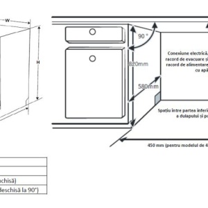 Produs Resigilat Masina de spalat vase incorporabila Heinner HDW-BIM45710AD+++, 10 seturi, clasa energetica D, display LED, deschidere automata a usii la finalizarea programului, 7 programe de spalare, program Auto Smart: 55°C - 65°C - Img 4