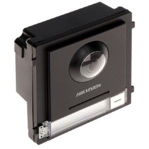 Produs Resigilat Panou videointerfon modular de exterior Hikvision DS-KD8003-IME1(B); 1 x buton apelare, camera video wide angle 180° Fish eye 2MP; permite conectarea pana la 8 submodule de extensie, conectare: TCP/IP, RTSP; customizare afisare nume; mont