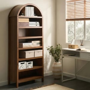 Produs Resigilat Pantofar Re-Bloom Lambina, MDF, 75x35x180 cm, rafturi reglabile, picioare 9 cm, maro inchis - Verificat A - Img 3