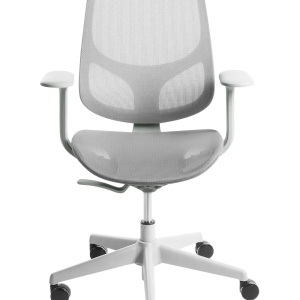Produs Resigilat Scaun de birou Re-Bloom Aeri, plasa/polipropilena, 60x60x93-103 cm, 150 kg, gri deschis - Verificat A - Img 3