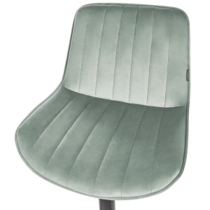 Produs Resigilat Set 2 scaune de bar Re-Bloom Dubrovnik, catifea/otel, 51x54x88-109 cm, pivotante 360°, inaltime reglabila, 120 kg, verde menta/negru - Verificat B - Img 3