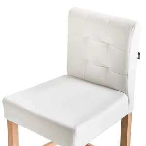 Produs Resigilat Set 2 scaune de bar Re-Bloom Madison, piele ecologica/otel/cauciuc, 47x52x108 cm, 115 kg, alb/natur - Verificat A - Img 4