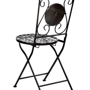 Produs Resigilat Set 2 scaune de gradina Re-Bloom Casario, fier/ciment/sticla, 40x44x90 cm, pliabile, 120 kg, multicolor - Verificat A - Img 5
