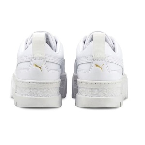 Puma, Pantofi sport flatform de piele Mayze Classic, Alb, 39, Resigilat, Grad A - Img 3