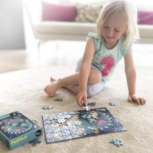 Puzzle pentru copii DENTROPIA, model dragon, plastic, multicolor, 70 piese, 18,3 x 11,5 cm - Img 2
