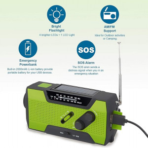 Radio multifunctional TKOOFN AM/ FM, verde15 x 5x 5 cm