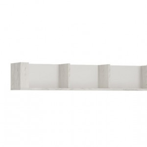 Raft de perete Alexander, lemn, alb, 21,6 x 118,7 x 25 cm - Img 1