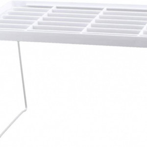 Raft pliabil pentru bucatarie Sourcingmap, plastic/metal, alb, 39 x 14 x 18.5 cm - Img 2