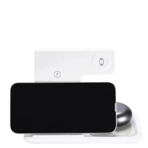 ReadeREST statie de incarcare wireless 3 in 1, telefon, casti si smartwatch, compatibil iPhone, Android, AirPods, Apple Watch, Samsung, Huawei, Xiaomi, alb - Verificat A · Re-Bloom - Img 4
