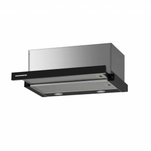 RESIGILAT – HOTA TELESCOPICA HEINNER HTCH-F660GBK, Latime 59.5 cm, Putere de absorbtie 611.79 m3/h, 1 motor, Iluminare LED, Sticla neagra