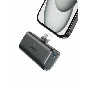 RESIGILAT Acumulator extern Anker Nano, conector USB-C incorporat si pliabil, 5000mAh, 22.5W, Negru