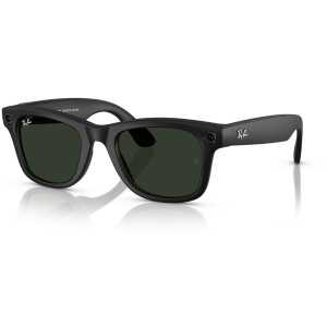 RESIGILAT Ochelari Smart Ray-Ban Meta WAYFARER, Marime L, Negru, 32 GB stocare, Camera Foto 12mp, 5 microfoane, difuzoare, Wifi 6, Meta AI, Standard, Clear-Grafit-Green Transitions, Negru-Mat