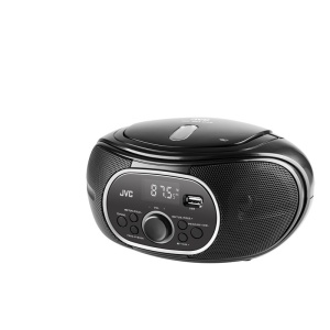 RESIGILAT - Radio cu CD JVC RD-E221B, 2 x 1.3 W RMS, FM/USB/MP3, AUX IN, iesire pentru casti, negru - Img 2