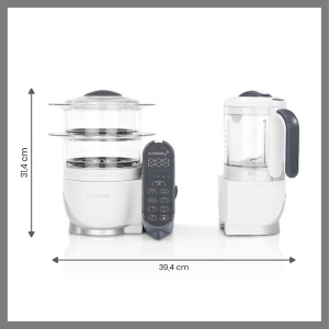 Robot de Bucatarie 6 In 1 Babymoov Pack Nutribaby Alb Cu 3 Boluri Pentru Bebelusi 180ml + 2 Linguri, Ideal Pentru Diversificare, Resigilat, Grad A - Img 3