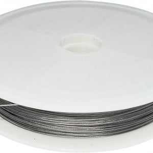 Rola cu fir AERZETIX, metal/plastic, argintiu, 0,38 mm x 49 m