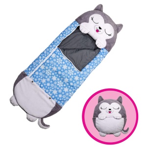 Sac de dormit 2 in 1 husky Kodiak, Pliabil, Portabil,137x50cm, Gri, 3-8 ani, WJ6141-D