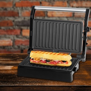 Sandwich maker si grill ECG S 3070 Panini Power, 1500 W, deschidere 180°, placi nonaderente - RESIGILAT - Img 4