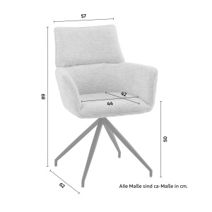 Scaun din textil Paolo, gri - Img 4