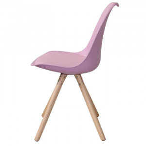 Scaun pentru copii Bergevin, lemn/plastic, roz, 83 x 49 x 17,5 cm - Img 2