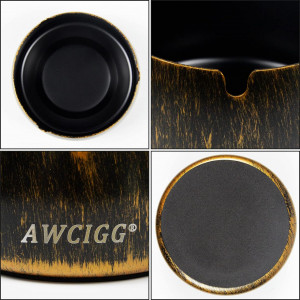 Scrumiera AWCIGG, metal/EVA, negru/auriu, 10 x 5,5 cm