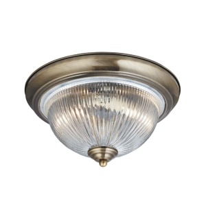 Searchlight plafoniera E14 40W IP44, alama antica sticla transparenta, diametru 285 mm, baie - Verificat A · Re-Bloom