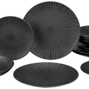 Serviciu de masa Black,ceramica, 12 piese, negru - Img 1