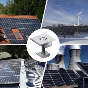 Set 10 cleme de montare pentru panoul solar Cissiyog, aluminiu, argintiu, 12 x 5 x 5 cm