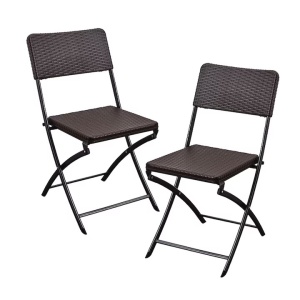 Set 10 x 2 scaune gradina pliabile Kiwari 44.5x57x80.5 cm, cadru metalic, 120 kg, terasa/balcon/camping, maro