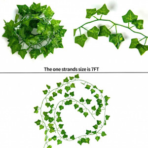 Set 12 ghirlande de plante artificiale BOZKAA, matase/plastic, verde, 210 cm