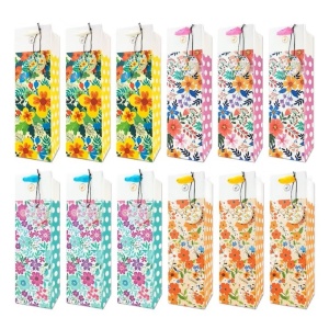Set 12 pungi pentru sticle de vin Anzon Mories, carton, multicolor, 33, 7 x 9, 3 x 9, 9 cm