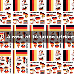 Set 16 foi de tatuaje cu drapelul Germanie Crafterlife, vinil, galben/rosu/negru - Img 5