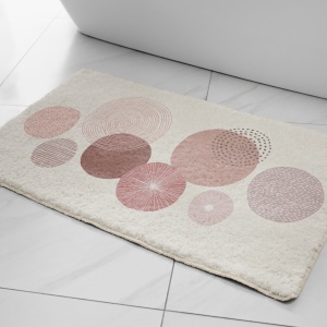 Set 2 covorase de baie Ella Home Circle, poliester, multicolor, 50x80cm si 50x100cm