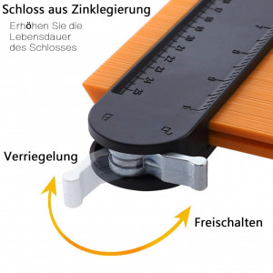 Set 2 indicatoare de contur cu blocare Oliya, ABS/metal, portocaliu/negru, 15/25 cm - Img 3