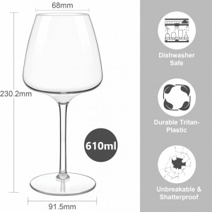 Set 2 pahare pentru vin MICHLEY, plastic, transparent, 23 x 9,1 x 6,8 cm - Img 5