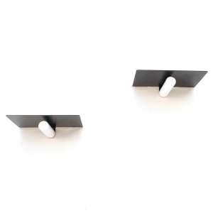 Set 2 rafturi de perete Asir, metal. maro/negru, 21 x 6 x 15 cm