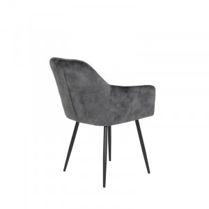 Set 2 scaune tapitate Kawakami, catifea/metal, antracit/negru, 56 x 62 x 81 cmSet 2 scaune tapitate Kawakami, catifea/metal, antracit/negru, 56 x 62 x 81 cm