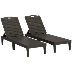 Set 2 sezlonguri de gradina Re-Bloom, polipropilena, 56x187x28 cm, spatar 4 pozitii reglabile, 120 kg, negru - Verificat A · Re-Bloom