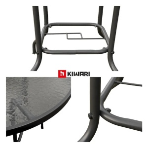 Set 20 mese dreptunghiulare Kiwari Lido 150x90x71 cm, 6 persoane, gradina/terasa, gri - Img 6