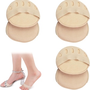 Set 3 perechi de tampoane pentru degetele picioarelor Tuknon, textil, bej