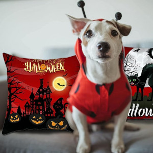 Set de 4 fete de perna de Halloween, poliester, multicolor, 45X45cm