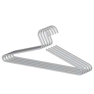 Set 5 umerase Lux aluminiu 42x19x0.8 cm, suprafata rafinata, prietenos cu textilele - Verificat A · Re-Bloom
