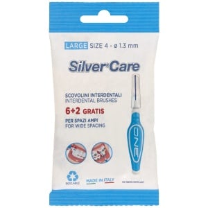 Set 8 periute interdentare Silver Care Large Size 4-1,3 mm capac protectie culoare Albastru - Img 1