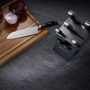 Set 8 piese Cutite pentru bucatarie, Orient, Origin Series, Suport Granit, foarfeca, Premium, Otel Inoxidabil German X50 Ultra+, Negru, Resigilat, Grad A - Img 2