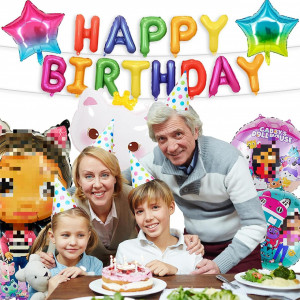 Set aniversar  pentru copii Yisscen, folie, multicolor, 7 piese