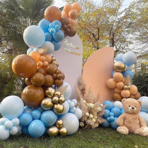 Set baloane pentru arcada Qifu, cauciuc, multicolor, 136 piese