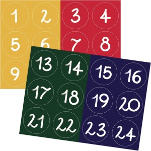 Set calendar de Advent pentru Craciun Livaia, hartie/lemn, multicolor, 50 piese