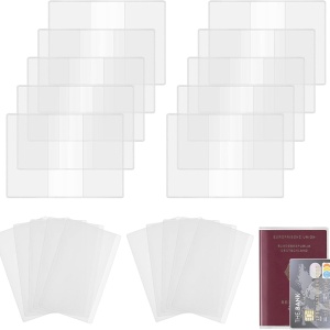 Set de 10 huse pentru pasapoarte si 10 pentru carduri Fennoral, plastic, transparent