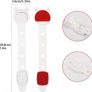 Set de 10 protectii pentru dulapuri/sertare Lanjue plastic, alb, 18,8 x 3,6 cm - Img 7