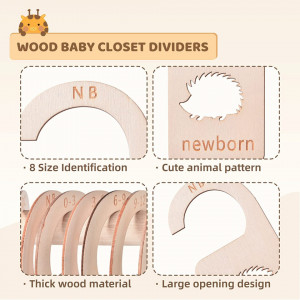 Set de 10 umerase si 8 despartitoare pentru hainele bebelusului Highway to Play, plastic/lemn, alb/natur - Img 5