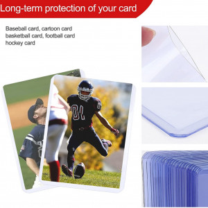 Set de 100 protectii pentru carduri/cartonase Wobekuy, PVC, transparent, 7 x 10 cm - Img 3